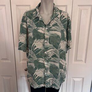 Free Planet Green Hawaiian Button-Up Shirt Size Large